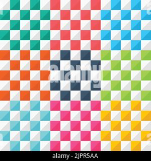 Dance floor disco vector. Set of geometric pattern with diamond shaped figures in flat style. Colorful abstract vector background Stock Vector