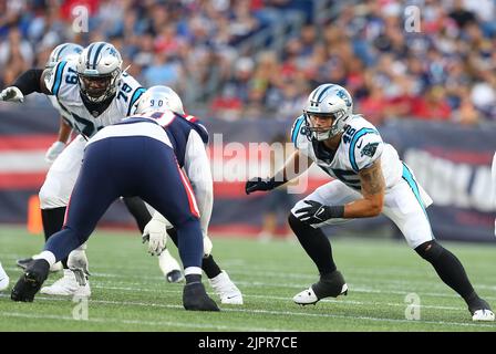 Carolina Panthers offensive tackle Ikem Ekwonu (79) gets set