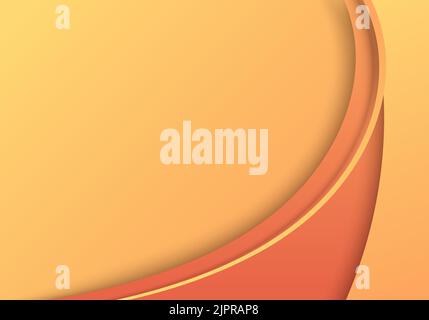 Abstract template yellow curved shape overlapping layered background. Vector illustration Stock Vector