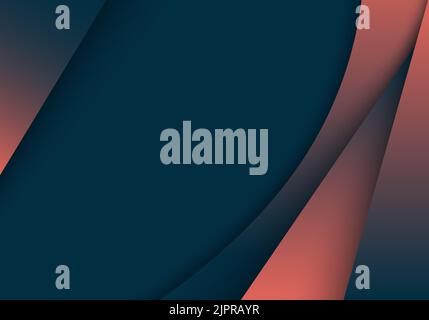 Abstract template blue and pink triangle overlapping layered with lighting effect on dark blue background. Vector illustration Stock Vector