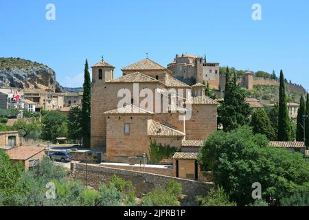 Church of San Miguel Arcángel in Alquézar located in the province of Huesca,Aragón,Spain Stock Photo