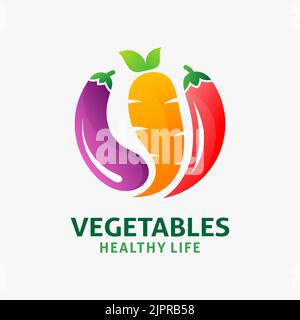 Fresh vegetables logo design Stock Vector