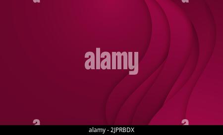 Abstract banner template red wave shapes layered background. Vector illustration Stock Vector
