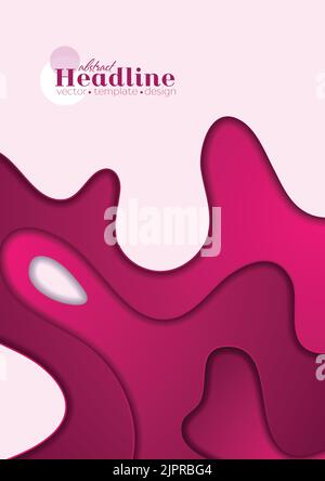 Bright purple papercut corporate elegant waves abstract background. Vector design Stock Vector