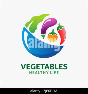 Fresh vegetables logo design Stock Vector