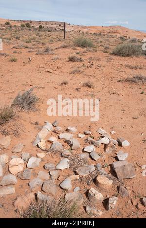 Old core sample from test drill in Southern Utah. Stock Photo