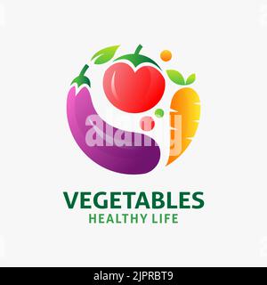 Fresh vegetables logo design Stock Vector