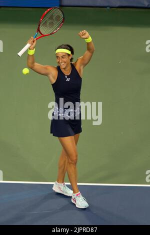 Mason, OH, USA. 18th Sep, 2022. Western and Southern Open Tennis, Mason, OH - Caroline Garcia celebrates beating Jessica Pegula. August 19, 2022 - Photo by Wally Nell/ZUMA Press (Credit Image: © Wally Nell/ZUMA Press Wire) Stock Photo