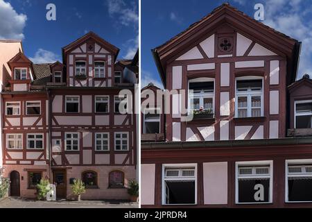 Historic half-timbered house with dormer, totally renovated by the Nuremberg Old Town Friends, Johannesgasse 55, Nuremberg, Middle Franconia Stock Photo