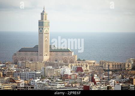 City view with Hassan II Mosque, Casablanca, Morocco Stock Photo