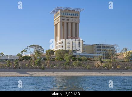 Hotel Moevenpick Resort Aswan, Nile, Elephantine Island, Aswan, Egypt Stock Photo