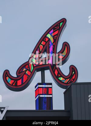 Atlanta, GA. USA;  A general view of the Atlanta Braves A at the stadium during a major league baseball game against the New York Mets, Thursday, Augu Stock Photo
