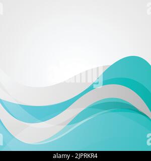Light blue abstract waves minimal background. Vector design Stock Vector