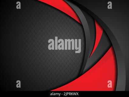 Red and black abstract contrast waves vector modern background Stock Vector
