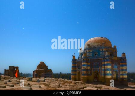 The Tomb of Bibi Jawindi is one of the five monuments in Uch Sharif, Punjab, Pakistan, that are on the tentative list of the UNESCO World Heritage Sit Stock Photo