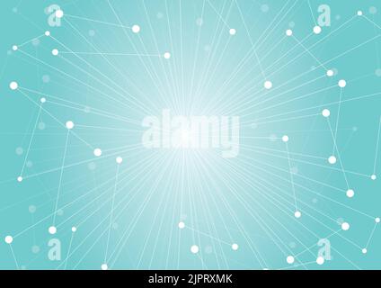 Abstract technology connection polygonal lines background. Vector cyan design Stock Vector