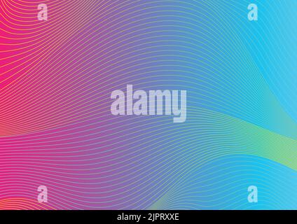 Colorful curved lines wavy pattern design. Abstract futuristic vector background Stock Vector