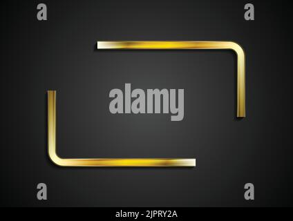 Quote blank speech bubble abstract rectangle golden design. Vector background Stock Vector