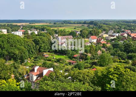 Frombork town panorama as seen from the tower of The Cathedral complex Stock Photo