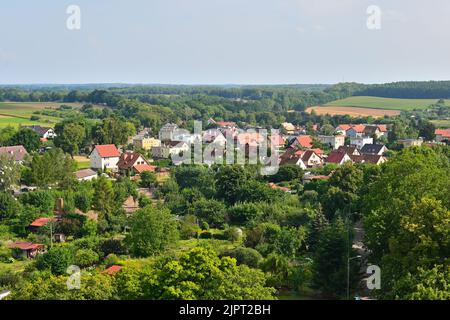 Frombork town panorama as seen from the tower of The Cathedral complex Stock Photo