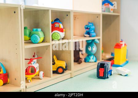 organized space with toys at nursery. High quality photo Stock Photo