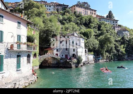 Nesso, Lake Como, Lombardy, Italy Stock Photo