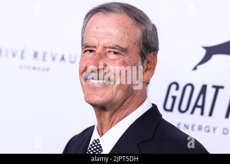 Beverly Hills, United States. 19th Aug, 2022. BEVERLY HILLS, LOS ANGELES, CALIFORNIA, USA - AUGUST 19: Former President of Mexico Vicente Fox Quesada arrives at the 22nd Annual Harold And Carole Pump Foundation Gala held at The Beverly Hilton Hotel on August 19, 2022 in Beverly Hills, Los Angeles, California, United States. (Photo by Xavier Collin/Image Press Agency) Credit: Image Press Agency/Alamy Live News Stock Photo