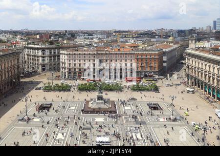 MILAN, ITALY - MAY 17, 2018: It is an aerial view of The Carthedral Square. Stock Photo