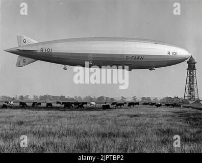 The ill fated British airship R101, which crashed in France on its ...