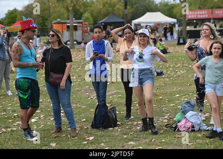 London, UK. 20th Aug 2022. LatinoLife in the Park 22, Finsbury park, London, UK. 20 August 2022. Credit: See Li/Picture Capital/Alamy Live News Stock Photo
