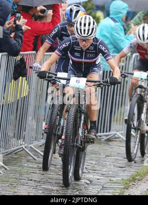 Munich, Germany. 20th Aug 2022. Loana Lecomte of France Gold medal during the Cycling Mountain Bike, Women's Cross-Country at the European Championships Munich 2022 on August 20, 2022 in Munich, Germany - Photo Laurent Lairys / DPPI Credit: DPPI Media/Alamy Live News