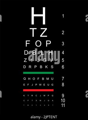 Test visual measure icon, optical chart letter symbol, optometrist ...
