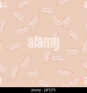 Beret engraved seamless pattern. Vintage headdress in hand drawn style. Sketch texture for fabric, wallpaper, textile, print, title, wrapping paper. V Stock Vector