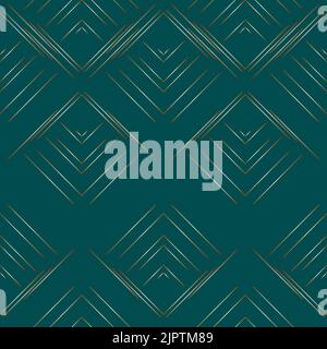 Abstract geometric pattern. Vintage seamless pattern with zigzag gold lines. Suitable for textiles, greeting cards, invitation cards, wrapping paper. Stock Vector