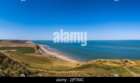 Vue panoramique estivale depuis le Cap Blanc Nez sur la côte d'opâle Stock Photo