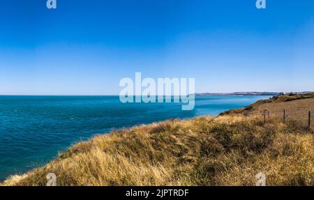 Vue panoramique estivale depuis le Cap Gris Nez sur la côte d'opâle Stock Photo