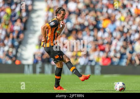 Jacob Greaves #4 of Hull City passes the ball in West Bromwich, United Kingdom on 8/20/2022. (Photo by Gareth Evans/News Images/Sipa USA) Stock Photo