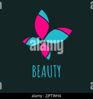Butterfly vector logo. Beauty icon, elegant fashion symbol. Butterfly minimal illustration Stock Vector