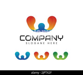 Modern letter w logo design template. Abstract Creative Letter W Logo. Creative & modern 3D Letter W logo design Stock Vector