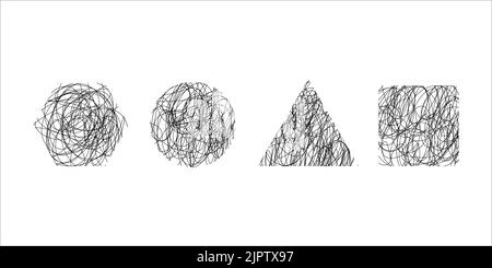 Geometric shapes with grunge texture Stock Vector