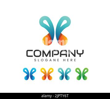 Modern butter fly logo. Creative beautiful butterfly logo icon brand. Butterfly Fashion vector logo design. Insect Creative icon Stock Vector