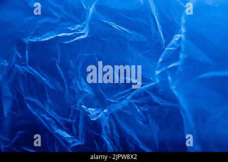 Blue polyethylene. Big plan. Stock Photo