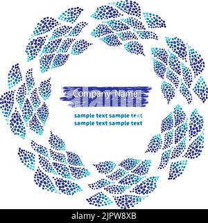 Round dotted frame. Circle vector background with blue dots Stock Vector
