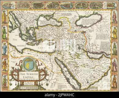 The Turkish Empire. Newly Augmented by John Speed. 1626 Stock Photo
