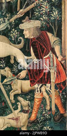 The Unicorn Defends Itself (from the Unicorn Tapestries) – 467640 (cropped02) Stock Photo
