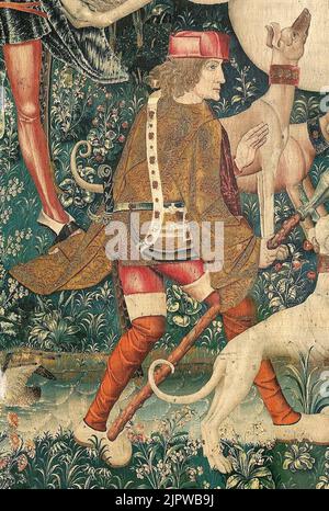 The Unicorn Defends Itself (from the Unicorn Tapestries) – 467640 (cropped01) Stock Photo