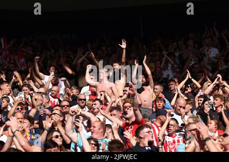 Leicester, UK. 20th Aug, 2022. Southampton fans react after the Premier League match at the King Power Stadium, Leicester. Picture credit should read: Darren Staples/Sportimage Credit: Sportimage/Alamy Live News Stock Photo