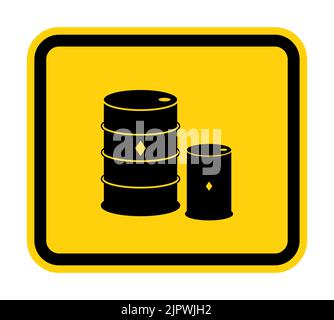 Chemical Drums Black Icon White Background Stock Vector