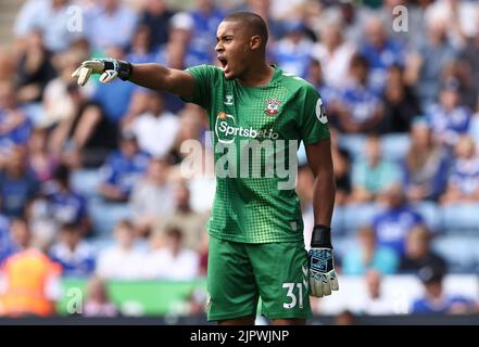 Leicester, UK. 20th Aug, 2022. Gavin Bazunu of Southampton during the Premier League match at the King Power Stadium, Leicester. Picture credit should read: Darren Staples/Sportimage Credit: Sportimage/Alamy Live News Stock Photo