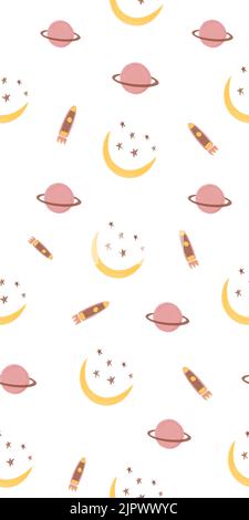 Cute Vector kids seamless pattern with boho elements. Stock Vector